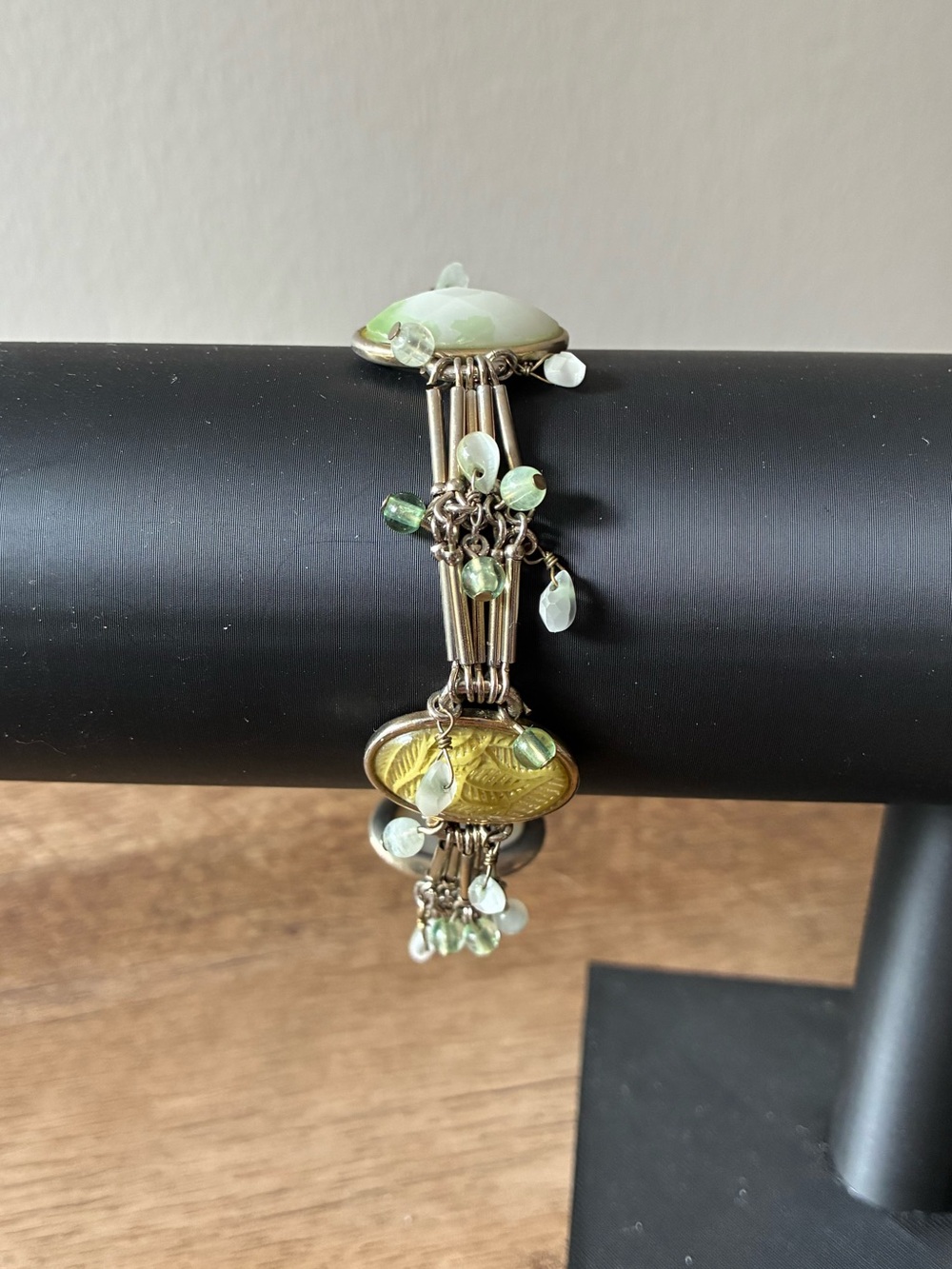 Glass Stone Layered Toggle Bracelet